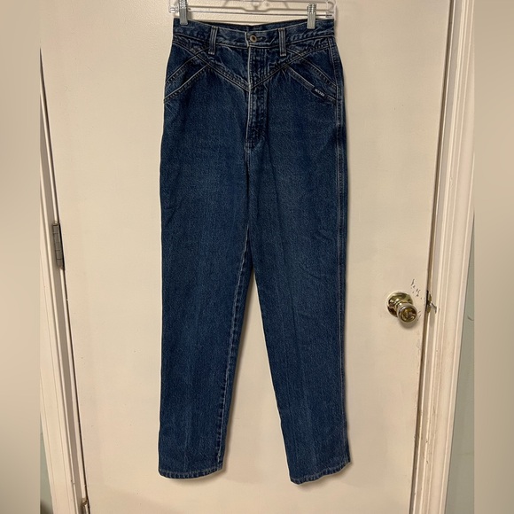 Vintage Women’s Rockies Denim Jeans with Silver Button Dark wash 26 - Picture 1 of 6